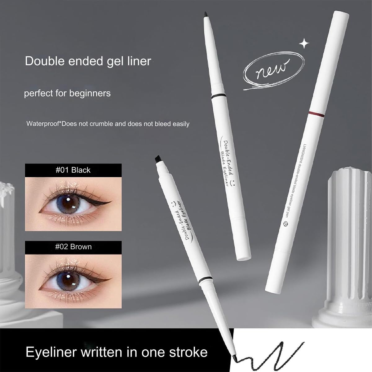 Amazon.co.jp: フラットアイライナー ジェルライナー ペンシル 2本